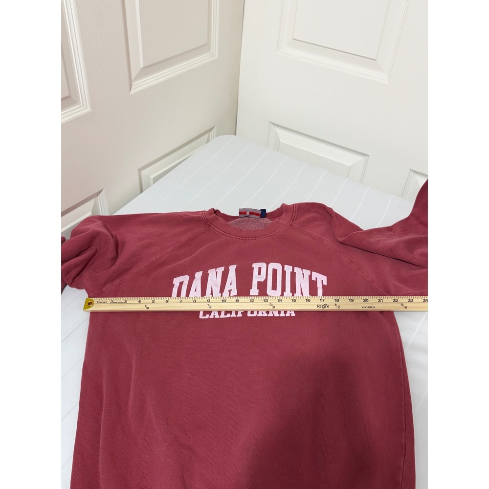 Basix of America Dana Point California Sweatshirt Red Medium Raglan Sleeve - Picture 4 of 5